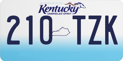 KY license plate 210TZK