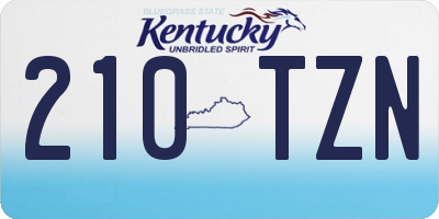 KY license plate 210TZN