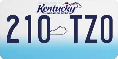 KY license plate 210TZO