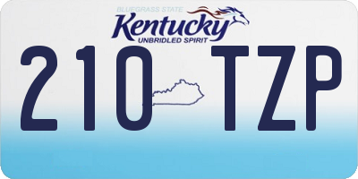 KY license plate 210TZP