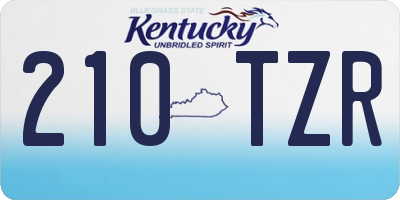 KY license plate 210TZR