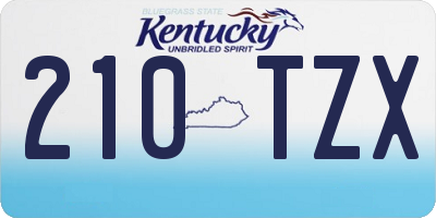 KY license plate 210TZX