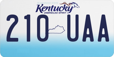 KY license plate 210UAA