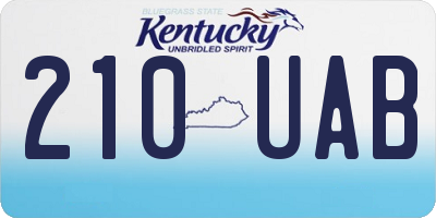 KY license plate 210UAB