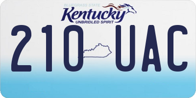 KY license plate 210UAC