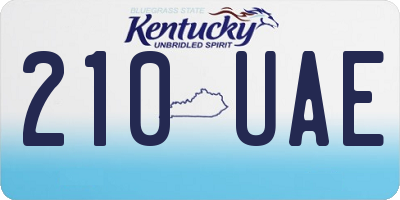 KY license plate 210UAE