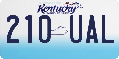 KY license plate 210UAL