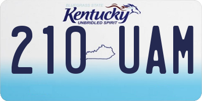 KY license plate 210UAM