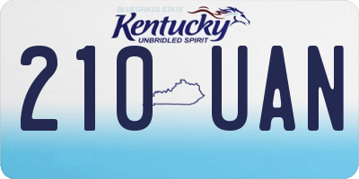 KY license plate 210UAN