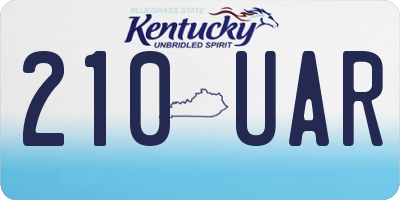 KY license plate 210UAR