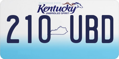KY license plate 210UBD