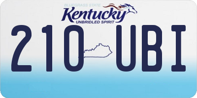 KY license plate 210UBI
