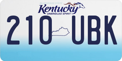 KY license plate 210UBK