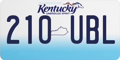 KY license plate 210UBL