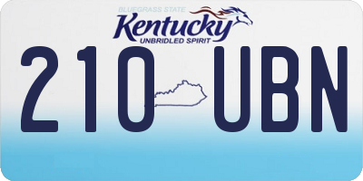 KY license plate 210UBN