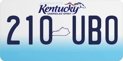 KY license plate 210UBO