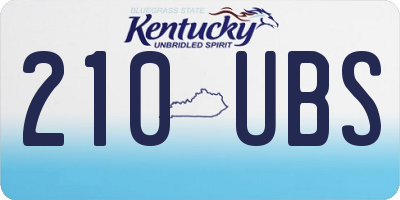 KY license plate 210UBS