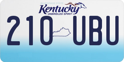 KY license plate 210UBU
