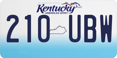KY license plate 210UBW