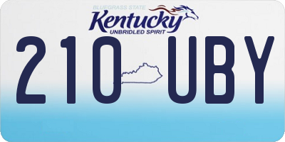 KY license plate 210UBY