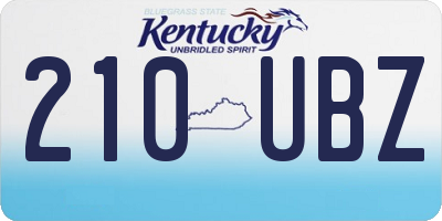 KY license plate 210UBZ