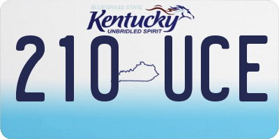 KY license plate 210UCE