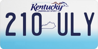 KY license plate 210ULY