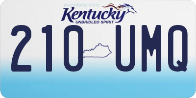 KY license plate 210UMQ