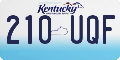 KY license plate 210UQF