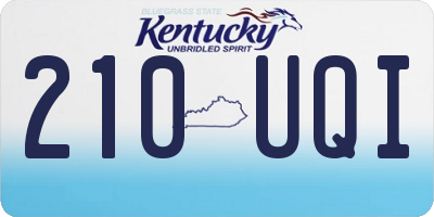 KY license plate 210UQI