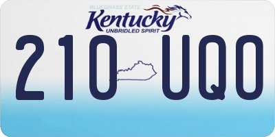 KY license plate 210UQO