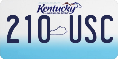 KY license plate 210USC