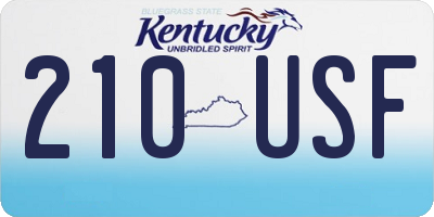 KY license plate 210USF