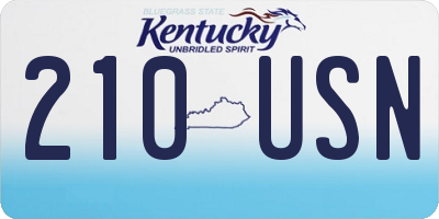 KY license plate 210USN