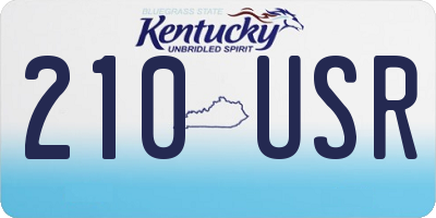 KY license plate 210USR