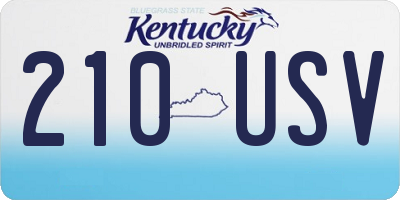 KY license plate 210USV