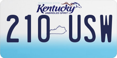 KY license plate 210USW