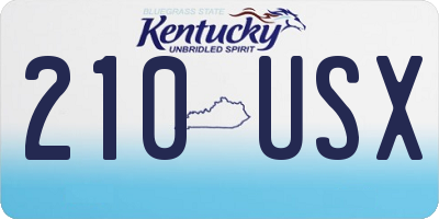 KY license plate 210USX