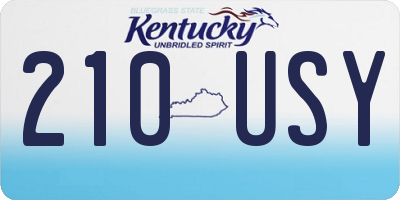 KY license plate 210USY