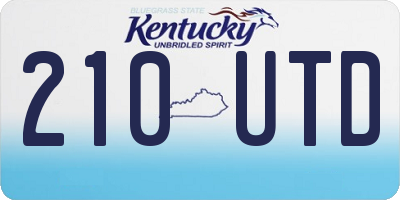 KY license plate 210UTD