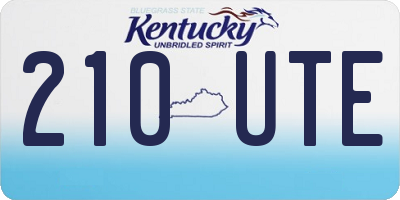 KY license plate 210UTE