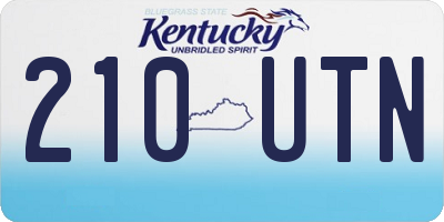 KY license plate 210UTN