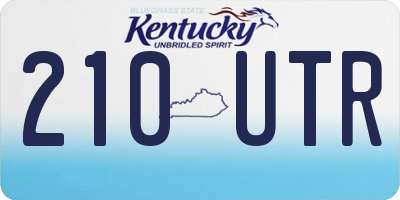 KY license plate 210UTR