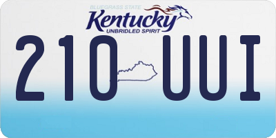 KY license plate 210UUI
