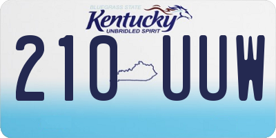 KY license plate 210UUW