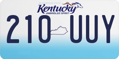 KY license plate 210UUY