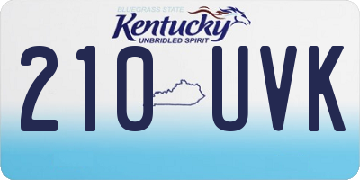KY license plate 210UVK