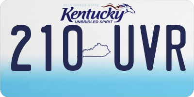 KY license plate 210UVR