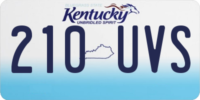 KY license plate 210UVS