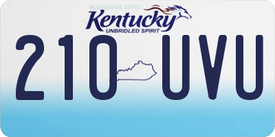 KY license plate 210UVU